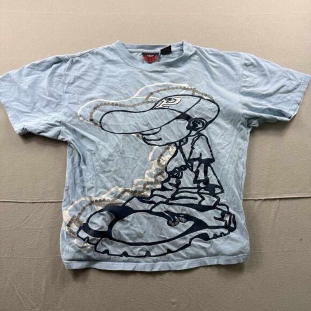 Vintage 90s Y2K Paco Jeans Jnco Style Blue Tee Streetwear Medium M Measurements